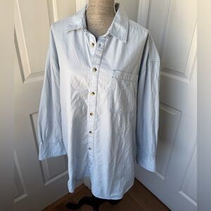 Free People Light Blue Button up shirt/dress Large